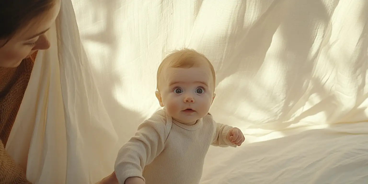 a mom taking a passport photo of her child.