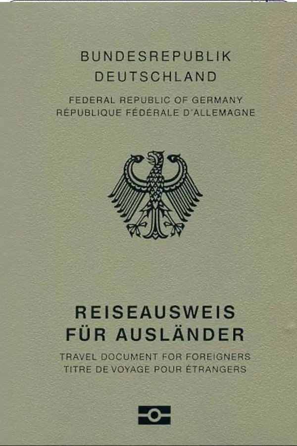 DE Elektronischer Reiseausweis für Ausländer, Flüchtlinge und Staatenlose.